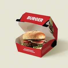 a burger box with a hamburger in it