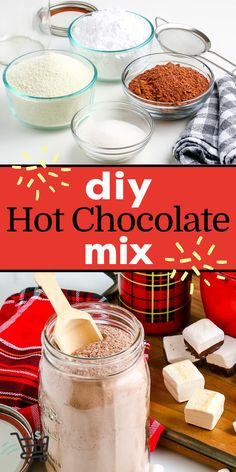 homemade diy hot chocolate mix in mason jars