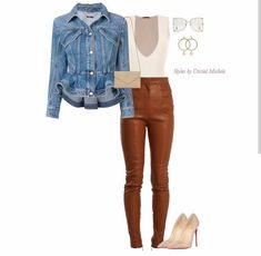 Outfits Leggins, Faux Leather Leggings Outfit, Leather Leggings Outfit, Glamour Outfit, Leather Pants Outfit, Fiesta Outfit, All Jeans, Flirty Dresses, Wardrobe Outfits