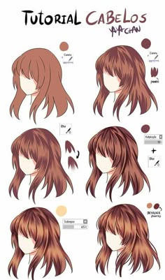 Anime Hair Color, How To Draw Anime, Hair Sketch, Hair Drawing, Draw Anime, How To Draw Anime Hair