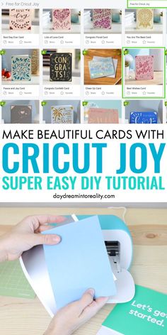 the instructions for how to make beautiful cards with cricut joy super easy diy