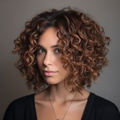 Caucasian Curly Hairstyles, Curly Hair Angled Bob, Shorter Curly Hairstyles, Type 2c Curly Hair Hairstyles, Curly Hair Cuts Short Layers, Curly Mid Length Hairstyles, Curly Italian Bob, Shoulder Length Natural Curly Hair