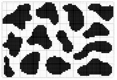 a cross stitch pattern with black and white shapes