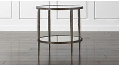 | Crate and Barrel Iron Side Table, Mirror With Shelf, Side Table With Storage, Room Renovation, End Tables With Storage, Side Table Wood, Round Side Table, Coffee And End Tables