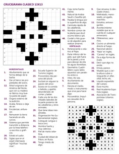 a crossword puzzle with the words in spanish