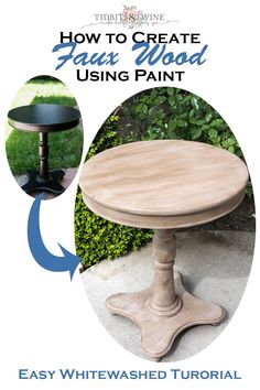 how to create faux wood using paint with an easy whitewashed table and step - by - step instructions