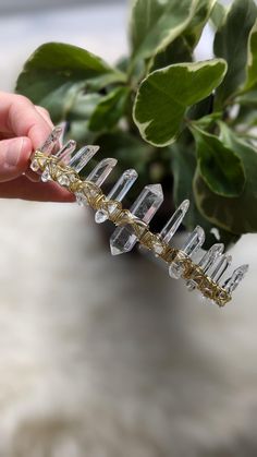 Clear Quartz on a tiara style gold headband, fits most adults and children age 4+ Wedding Crystal Crown, Crystal Crown Tiaras, Headband Fits, Crystal Wedding Tiaras, Polished Crystals, Crown Crystal, Crystal Tiara, Color Boards, Inspiration Images