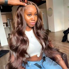 glueless wig, hd lace wig, hd wig, human hair wig, glueless hd lace, glueless hd lace wig, chocolate brown wig, chestnut brown wig, brown wig Brown Hairs, Colored Human Hair Wigs, Lace Closure Hairstyles, Colored Wigs, Body Wave Wig, Body Wave Hair, Real Human Hair, Hd Lace, Wig Styles