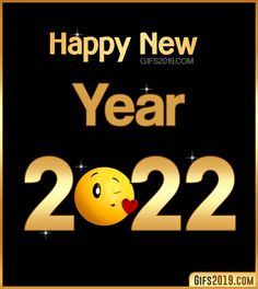 a happy new year card with an emoticive smiley face and the words, happy new year 2020