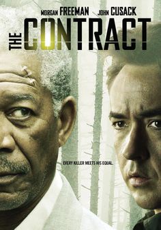 the contract movie poster with two men staring at each other in front of trees