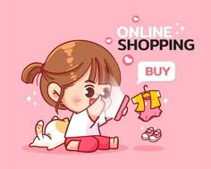 Shopping Online Illustration, Shopping Cartoon, Cartoon Shopping, Cartoon Art Illustration, Phone Cartoon, Bus Cartoon, Moon Cartoon, Stickers Design