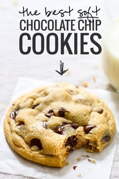 the best soft chocolate chip cookies are made with only 3 ingredients and they're so good to eat