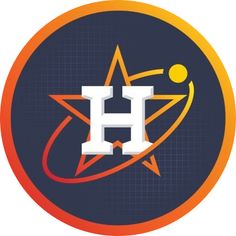 the houston astros logo is shown in an orange and blue circle