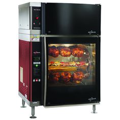 an oven that has some food inside of it