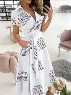 Elegant Ladies Dress Summer Office Clothes Short Sleeve Women's A Line Dresses, Womens Fall Dress, Business Dress, Vestidos Vintage, Necklines For Dresses, Kimono Cardigan, Midi Shirt Dress, Hip Dress