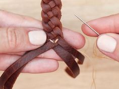 Leather Braiding, Leather Tutorial, How To Make Leather, Leather Lacing