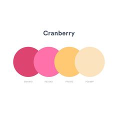 the color scheme for cranberry is shown in three different colors, including pink and yellow