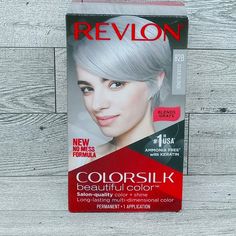 Hair Color Shade: Silver Blonde Features: Ammonia-Free, Cruelty-Free/No Animal Testing Revlon Dark Ash Blonde, Natural Blonde Hair Dye, Platinum Hair Dye, Rich Brown Hair Color, Light Ash Brown Hair, Rich Brown Hair, Revlon Colorsilk, Revlon Color, Grey Hair Coverage