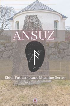 Rune stone with text overlay saying ANSUZ elder Futhark Rune Meaning Series Ansuz Rune Meaning, Ansuz Rune, Relationship Tattoo, Runes Celtic, Bone Reading, Tree Ogham