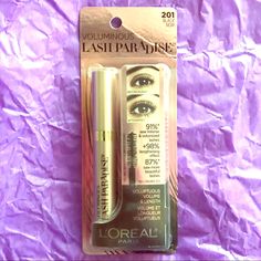 Never Been Opened/Used. Black Colored Ink. Best Mascara I’ve Ever Used In My Life! Lash Paradise Mascara, Paradise Mascara, Lash Paradise, Best Mascara, L Oreal, Black Noir, Womens Makeup, Black Color, Lashes