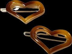 Vintage Brown Heart Barrettes, Made in France, Deadstock 💕One pair of brown French heart barrettes Deadstock/Unworn Measure approx 1.75” wide and 1” tall 60s Accessories, French Hair, French Barrette, Vintage Brown, 1960s Vintage, Barrettes, Vintage Designs, Heart Ring, Heart Shapes