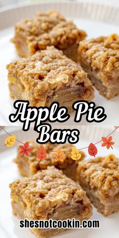 Apple pie bars on a plate. Quick And Easy Apple Pie Bars, Apple Dessert Recipes For 2, Apple Strudel Bars Recipe, Simple Apple Pie Filling Recipes, Small Batch Apple Pie Bars, Make Ahead Apple Pie To Freeze, Apple Recipes For Potluck, Thanksgiving Bar Recipes, Easy Apple Pie Bars Recipe