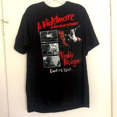 This Is A Brand New Shirt That Has Never Been Worn Before Class Shirt, Black Tee Shirt, A Nightmare On Elm Street, Elm Street, Nightmare On Elm Street, Street Trends, Freddy Krueger, A Nightmare, Fall Asleep