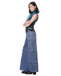 Kia Cargo Pant | Denim High Waisted Pants