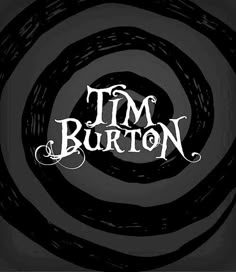 the logo for tim burrton's band, with swirls in black and white