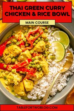 A fragrant Thai-inspired bowl loaded with tender chicken, fresh vegetables, and a creamy coconut green curry base. Aromatic, comforting, and ready in just 30 minutes—perfect for a quick weeknight dinner!  📌 Pin this recipe for your next cozy meal!  #ThaiCurry #ChickenAndRice #WeeknightDinner #ComfortFood #CoconutCurry #HealthyMeal #QuickRecipe