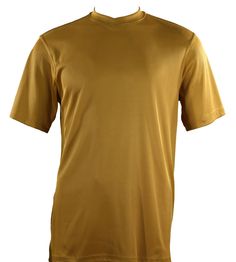 a gold t - shirt on a white background