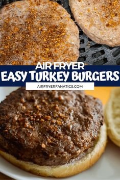 air fryer turkey burgers with text overlay