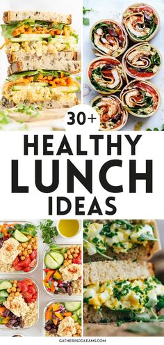 healthy lunch ideas with text overlay