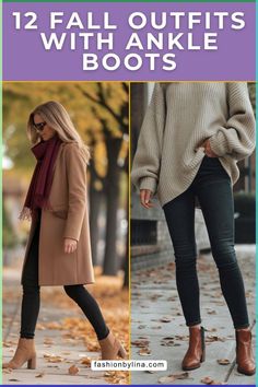 Discover 12 ankle boot outfit ideas that are perfect for fall. These chic and comfortable looks will keep you cozy and on-trend all season long. Womens Boots Ankle With Dress, Ankle Boots Leggings Outfit, Ankle Boots Work Outfit Business Casual, Fall Outfits Women Boots, Outfits With Booties Fall, Fall Boots Outfit 2024, How To Style Ankle Boots, Ankle Boot Outfit Ideas, Fall Booties Outfit