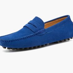 Mens Blue Suede Moccasin Loafers 11.5 New. New Without Box Super Comfy Blue Suede Moccasin Style Size 11.5 Blue Slip-on Business Moccasins, Blue Slip-on Moccasins For Business, Classic Blue Slip-on Boat Shoes, Blue Suede Moccasins With Rubber Sole, Blue Slip-on Moccasins, Blue Flat Slip-on Moccasins, Classic Blue Suede Slip-ons, Blue Slip-on Moccasins With Leather Sole, Blue Slip-on Moccasins For Spring