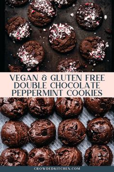 vegan and gluten free double chocolate peppermint cookies