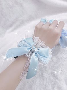 Add a touch of kawaii charm to your outfit with our 7 colors Jirai Kei heart design rhinestones bowknot lace wrist cuff! This adorable wrist cuff features a heart design embellished with rhinestones and a cute bowknot, perfect for adding a sweet and playful accent to your look. Available in 7 delightful colors, this wrist cuff is a must-have accessory for Lolita fashion enthusiasts.   Please note that this product includes one wrist cuff only. Blue Accessories Aesthetic, Cloud Accessories, Cotton Candy Halloween Costume, Inking Reference, Character Accessories, Black And White One Piece, Character Wardrobe, Steampunk Fashion Male, Candy Halloween