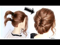 Easy Updo for Short to Medium Hair - YouTube Bangs Short, Hairdos For Short Hair