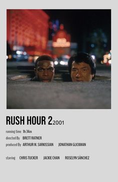 the poster for rush hour 2, which features two men looking out over a city street