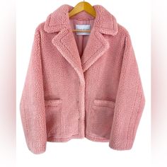 Stand Studio “Marina” Pink Faux-Shearling Jacket Brand: Stand Studio Style: Marina Faux-Shearling Jacket Features: Oversized Frame Long Sleeves Soft Faux-Shearling Design Two Front Patch Pockets Snap Button Closure Fully Lined For Added Comfort Condition: Good Pre-Owned Condition, No Visible Flaws. Size: 36/ Us 6 Color: Pink Measurements: Pit To Pit 24” Length 26” Pink Teddy Coat, Stand Studio, Faux Shearling Jacket, Pink Teddy, Teddy Coat, Woman Standing, Jacket Brands, Shearling Jacket, Fashion Studio