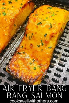 glazed salmon in air fryer basket Airfryer Salmon, Bang Bang Salmon