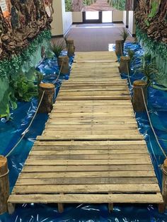 Everglades Theme Party, Jungle Bible School Theme, Lagoon Decorations, Island Getaway Prom Theme, Jungle Safari Vbs Decorations, Life Way Vbs 2024, Beach Stage Decor, Exhibition Theme Ideas, Treasure Island Decorations