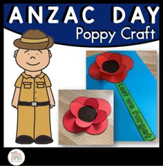 an anzac day poppy craft with paper flowers