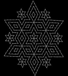 a black and white drawing of a snowflake in the shape of a star