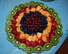 there is a fruit platter on the table