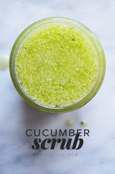 Cucumber Body Scrub - This refreshing DIY cucumber body scrub will exfoliate your skin leaving it silky smooth, and the scent is amazing! Cucumber Body Scrub, Pickles Cucumbers, Easy Diy Body Scrub, Face Scrub Homemade