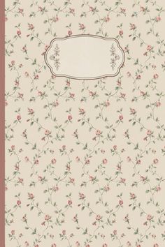 the back side of a wallpaper with flowers on it and a white frame in the middle