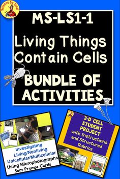 Cells and living things bundle of activities Living Organisms, Cells Activity, Microscopic Images, Science Resources