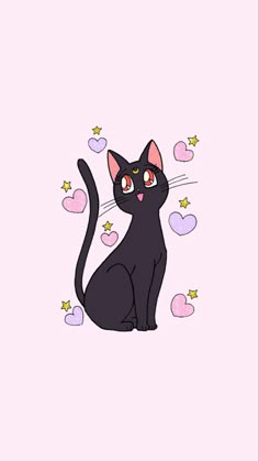 Красивые картинки тут Bedroom Art Painting, Sailor Moon Cat, Luna And Artemis, Sailor Moon Luna, Band Wallpapers, Whatsapp Wallpaper, Black Cat Art