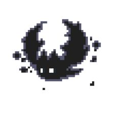 an image of a black and white pixellated object with the letter u in it's center